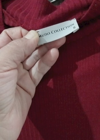 Bordo Yün Boğazlı Kadın Kazak - Görsel 2