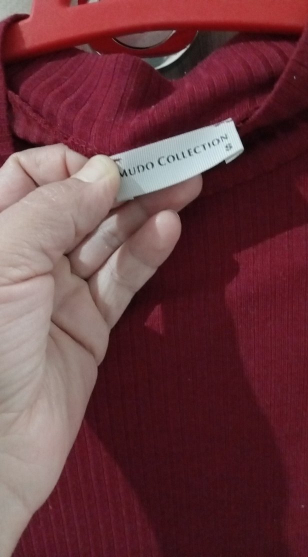 Bordo Yün Boğazlı Kadın Kazak - Görsel 2