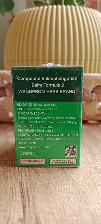 Diğer Wangprom herb balm yeşil mint özlü 20 gr.