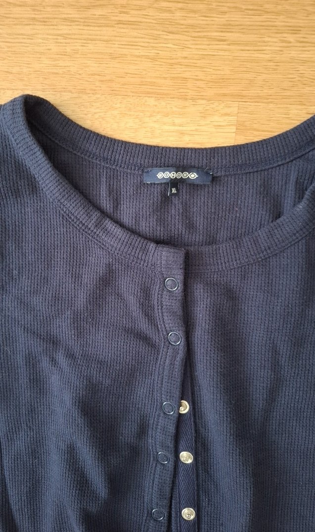 Düğmeli Lacivert Kadın Hırka bluz - Görsel 2