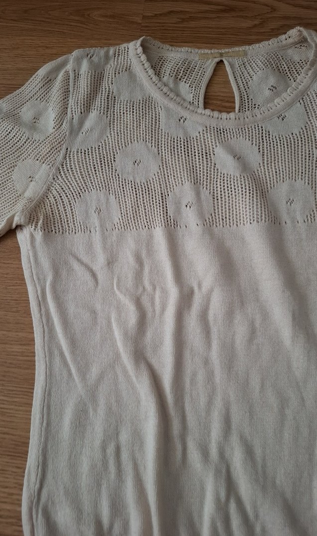 Kadın Beyaz yarım  Kollu Triko Kazak - Görsel 3