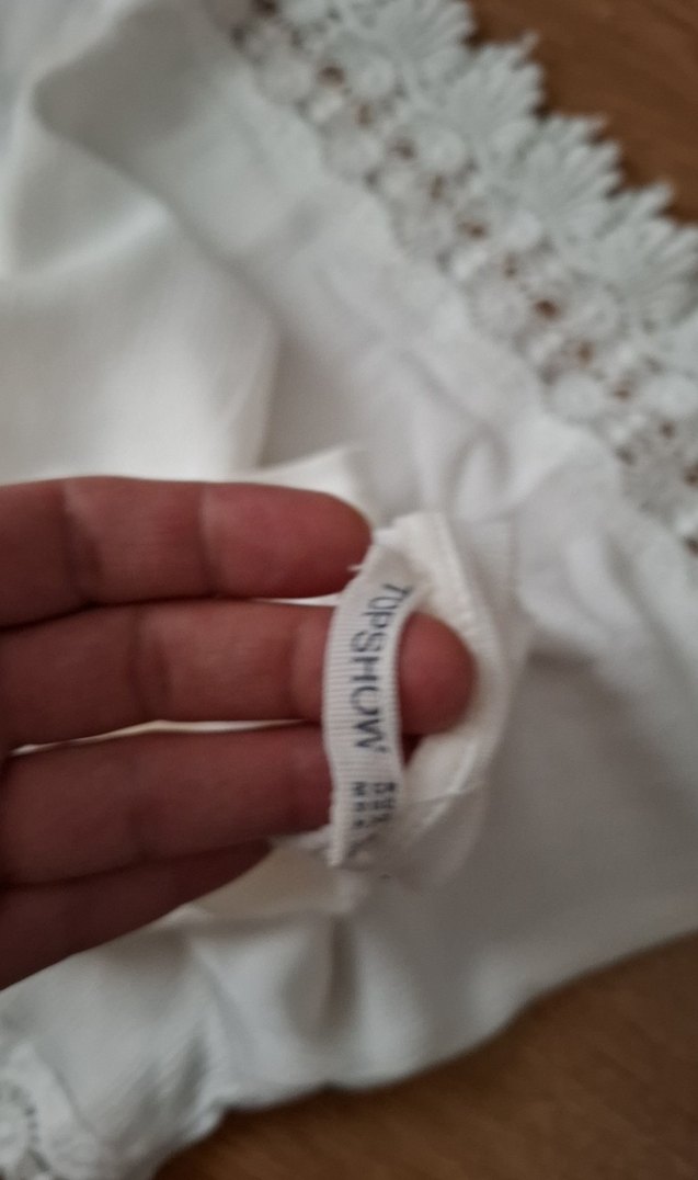 Dantel Detaylı Beyaz Bohem Kısa Kollu Bluz - Görsel 3