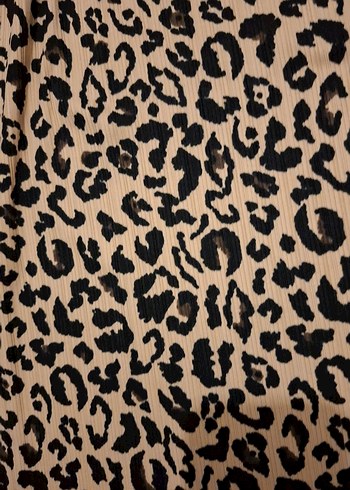 Kahverengi Leopar Desenli Uzun Etek - Görsel 2