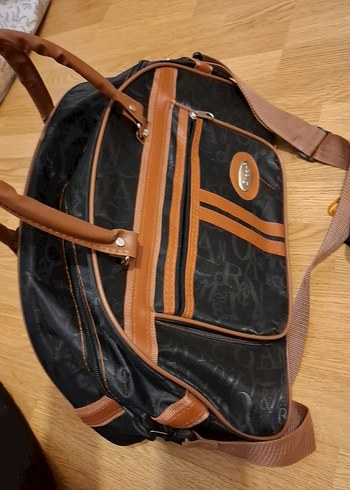 Kahverengi Baskılı Erkek kadin  seyahat çantasi - Görsel 3