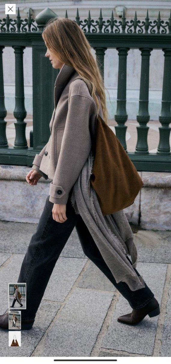 Kahverengi kadife Fermuarlı Kadın Çanta - Görsel 2