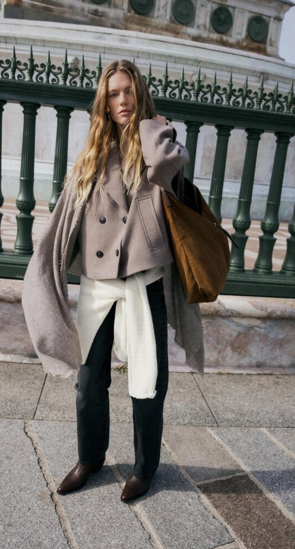 Kahverengi kadife Fermuarlı Kadın Çanta - Görsel 3