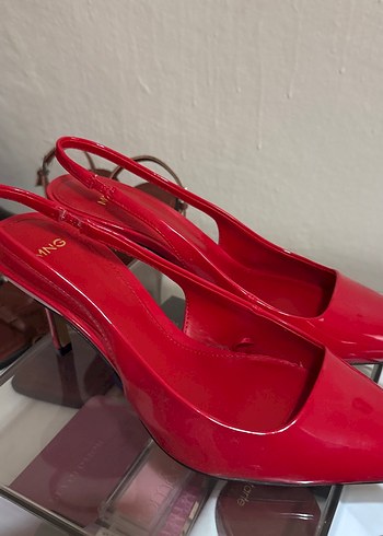 Parlak Kırmızı Stiletto Topuklu Ayakkabı - Görsel 4