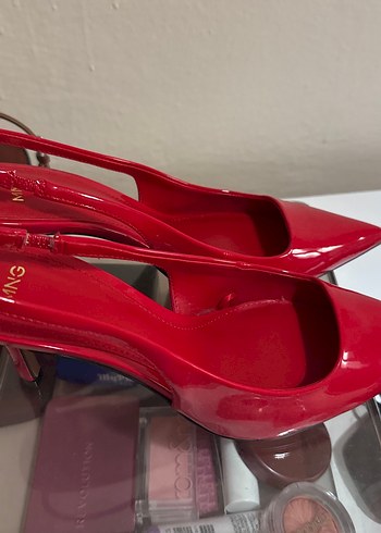 Parlak Kırmızı Stiletto Topuklu Ayakkabı - Görsel 2
