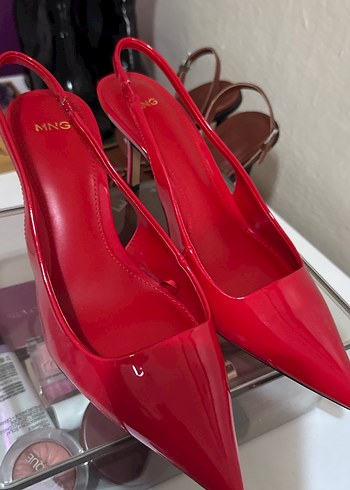 Parlak Kırmızı Stiletto Topuklu Ayakkabı - Görsel 3
