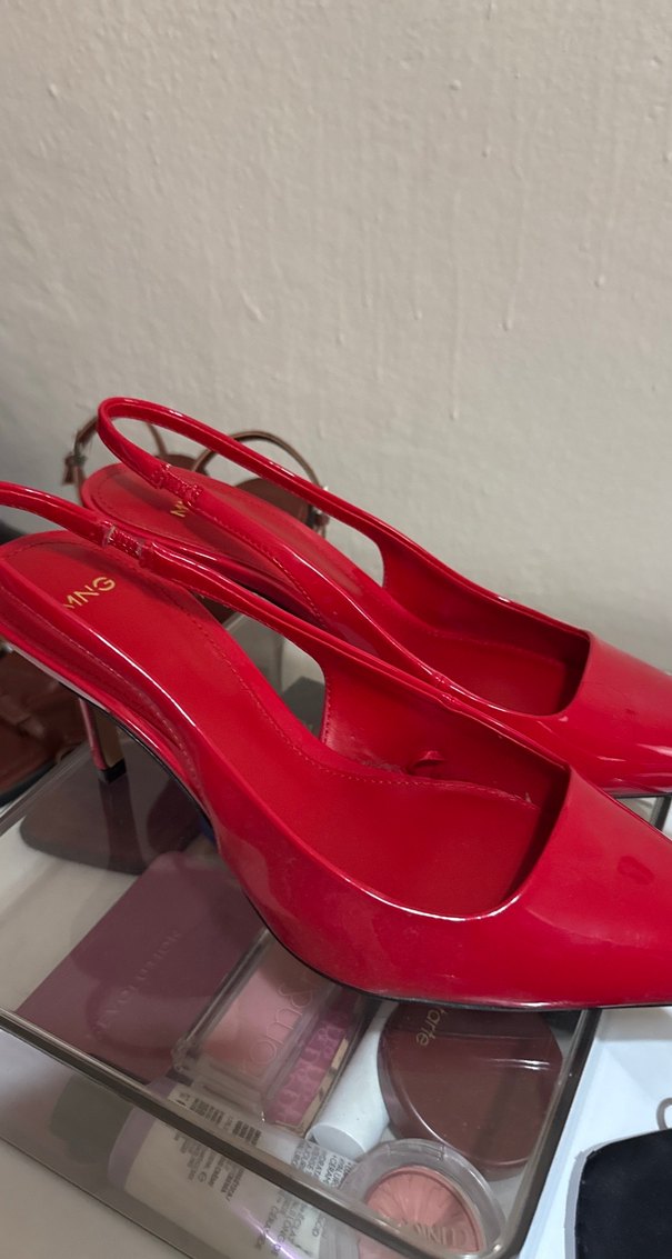 Parlak Kırmızı Stiletto Topuklu Ayakkabı - Görsel 4