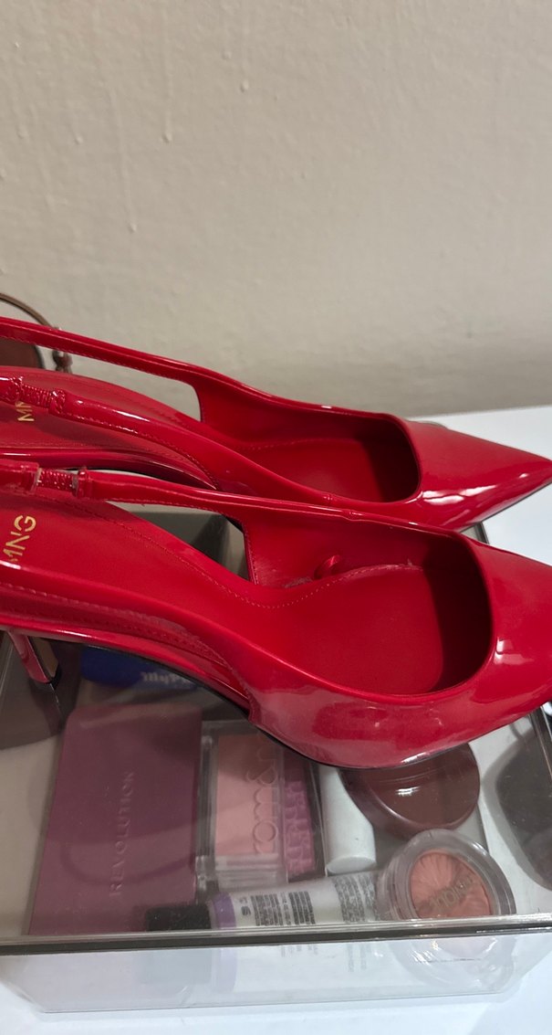 Parlak Kırmızı Stiletto Topuklu Ayakkabı - Görsel 2