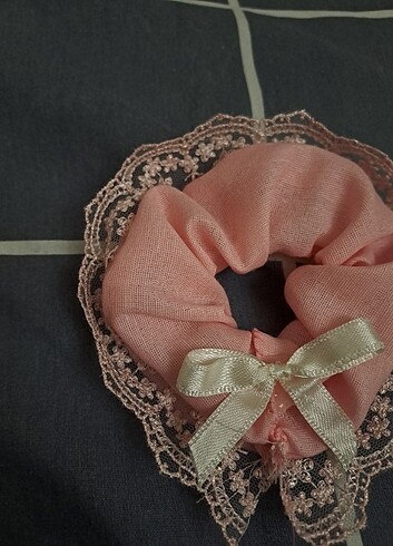  Beden vintage coquette dantelli kurdeleli scrunchie lastikli toka