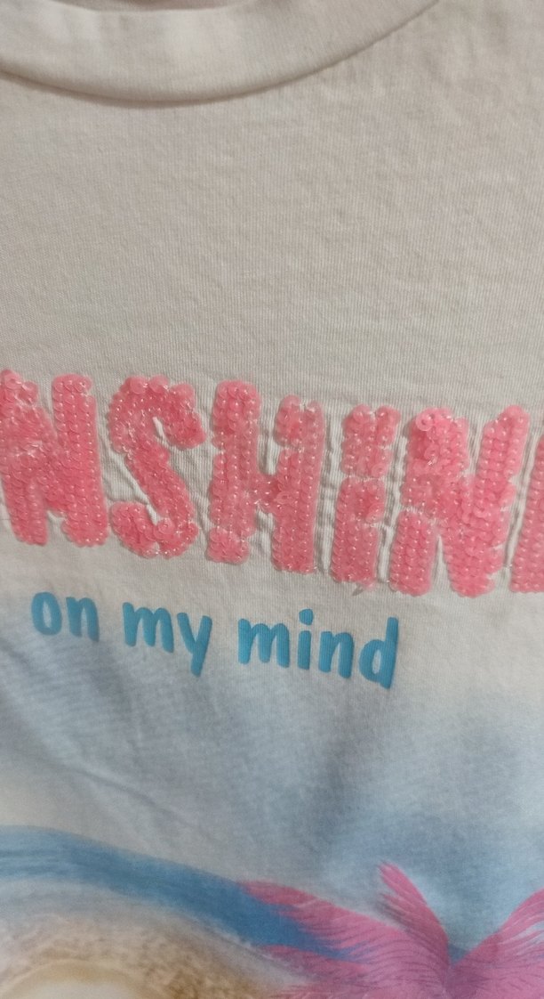 Beyaz Baskılı Kız Çocuk Tişörtü - Görsel 2