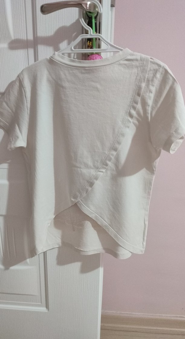 Beyaz Baskılı Kız Çocuk Tişörtü - Görsel 3