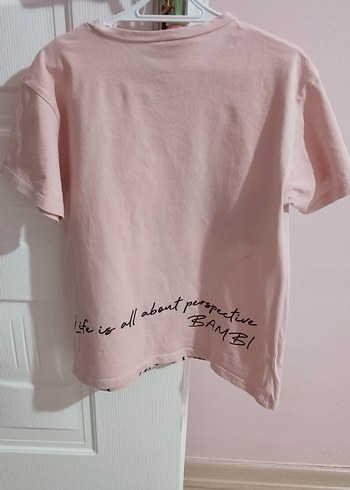 Kız Çocuk Pembe Baskılı Tişört - Görsel 2