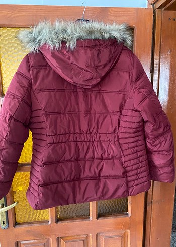 46 Beden bordo Renk U.S. Polo Bordo Parlak Kadın Midi Mont
