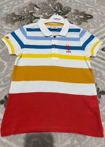 U.S. Polo Assn. Renkli Çizgili Erkek Polo Tişört