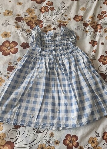 12-18 Ay Beden mavi Renk Kız bebek elbise