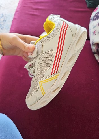 31 Beden beyaz Renk erkek Çocuk Beyaz Sneaker Cırtlı