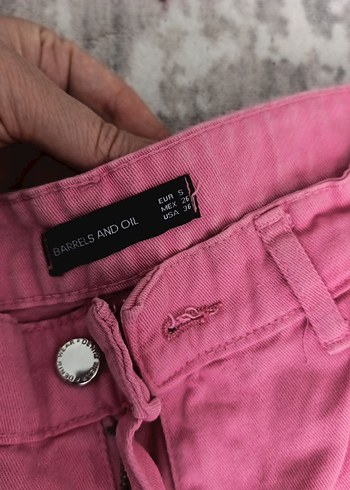 s Beden pembe Renk Pembe Midi Kadın kot Jean Pantolon