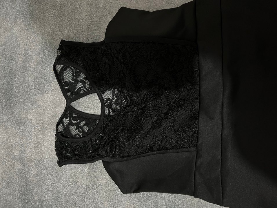 Dantel Detaylı Siyah Midi Gotik Elbise - Görsel 2