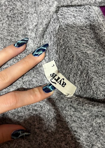 Gri Yüksek Yakalı Kadın Triko Kazak - Görsel 3