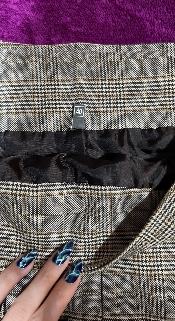 Bej Pilili Midi Etek - Görsel 2