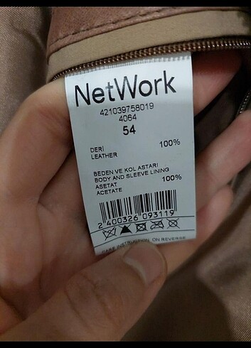 52 Beden Network deri ceket