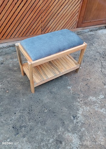 Gri ahşap puf - Görsel 8