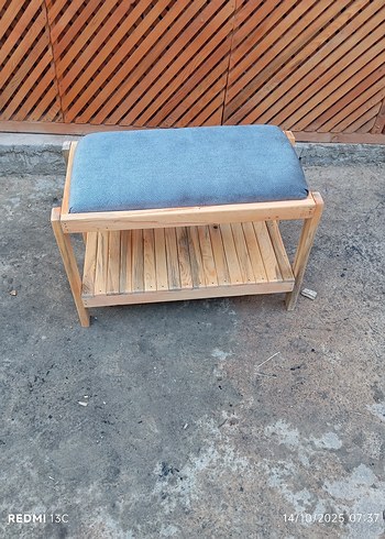 Gri ahşap puf - Görsel 9