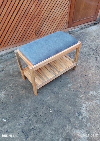 Gri ahşap puf - Görsel 10