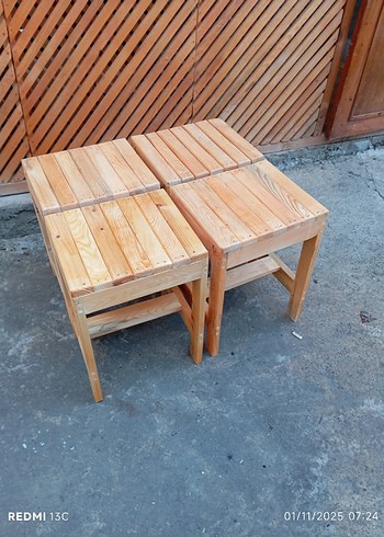 ahşap tabure 4 âdet - Görsel 2