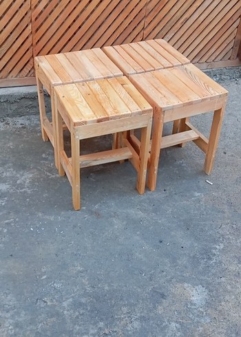 ahşap tabure 4 âdet - Görsel 3