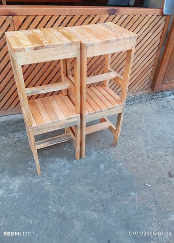 ahşap tabure 4 âdet - Görsel 6