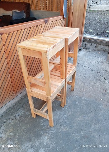 ahşap tabure 4 âdet - Görsel 8