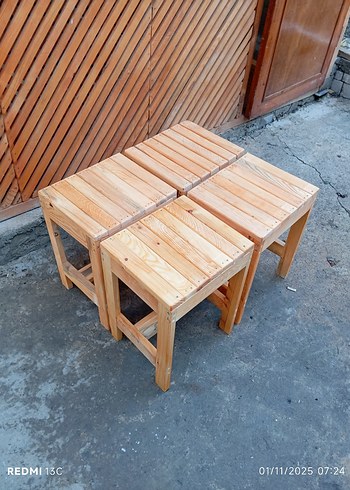 ahşap tabure 4 âdet - Görsel 5