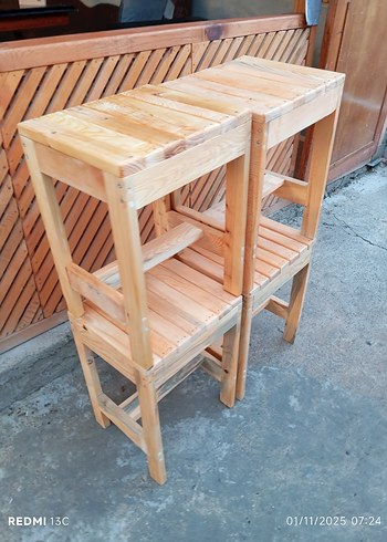 ahşap tabure 4 âdet - Görsel 9