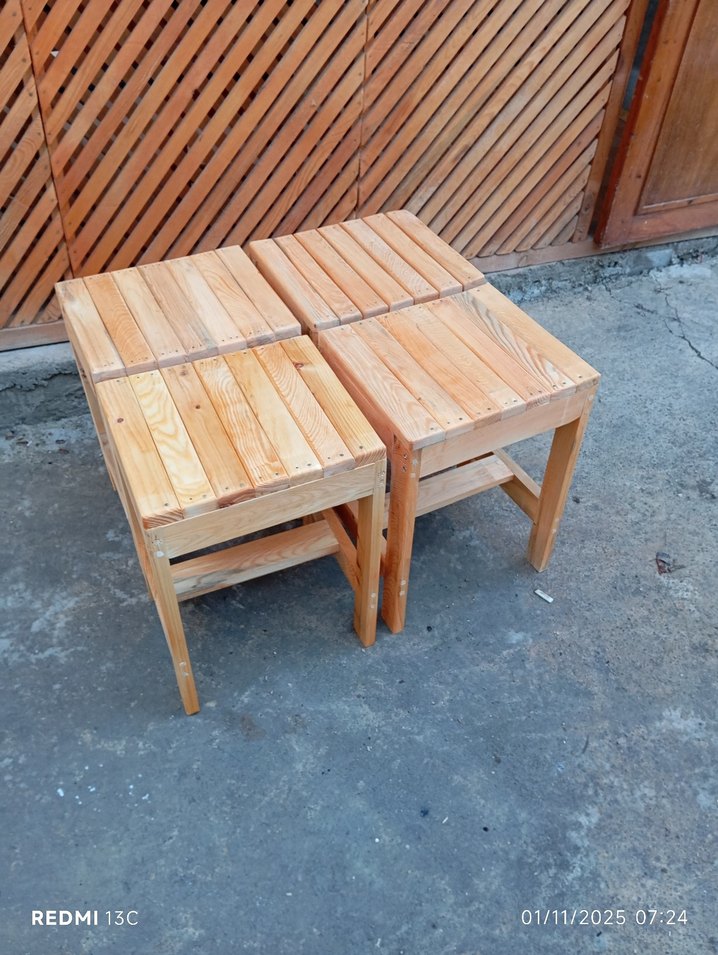 ahşap tabure 4 âdet - Görsel 2