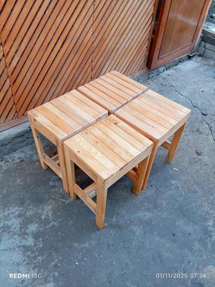 ahşap tabure 4 âdet - Görsel 5