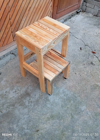 Bej Ahşap Basamak Taburesi - Görsel 10