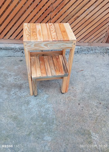 Bej Ahşap Basamak Taburesi - Görsel 8