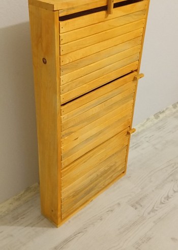 Bej Parlak Ahşap Dolap Düzenleyici - Görsel 2