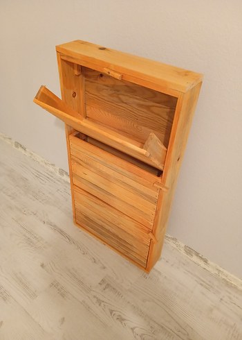 Bej Parlak Ahşap Dolap Düzenleyici - Görsel 3