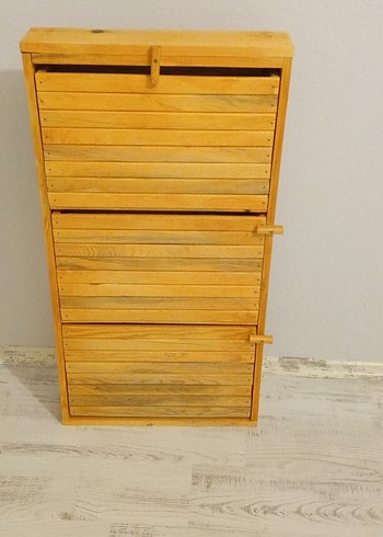 Bej Parlak Ahşap Dolap Düzenleyici - Görsel 9