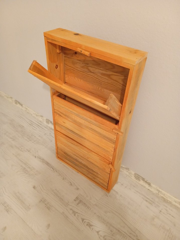 Bej Parlak Ahşap Dolap Düzenleyici - Görsel 3