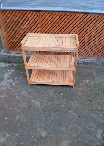 Bej Parlak Ahşap Raflı Dolap Düzenleyici - Görsel 6