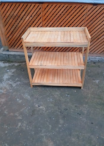 Bej Parlak Ahşap Raflı Dolap Düzenleyici - Görsel 7