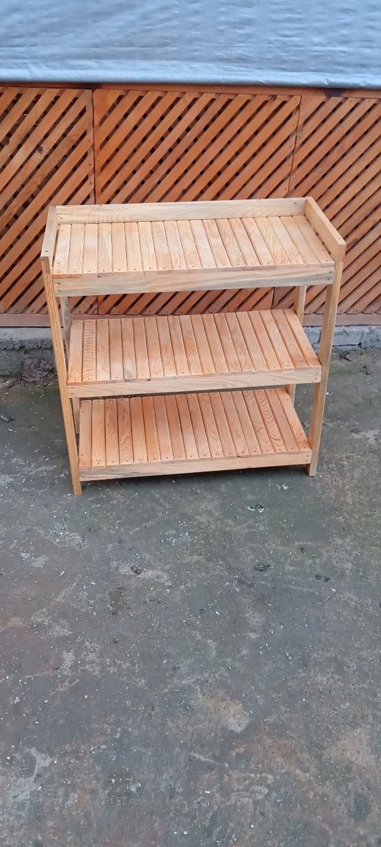 Bej Parlak Ahşap Raflı Dolap Düzenleyici - Görsel 2