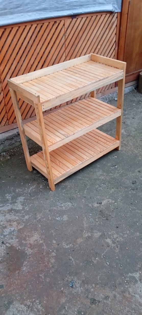 Bej Parlak Ahşap Raflı Dolap Düzenleyici - Görsel 3