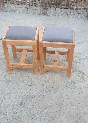 Gri Çocuk Taburesi Ahşap Çerçeveli